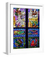 Prague, St. Vitus Cathedral, Thunov Chapel, Stained Glass Window, Psalms, Psalm 126:5-Samuel Magal-Framed Photographic Print