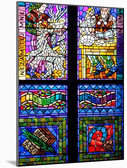 Prague, St. Vitus Cathedral, Thunov Chapel, Stained Glass Window, Psalms, Psalm 126:5-Samuel Magal-Mounted Photographic Print