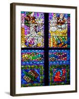 Prague, St. Vitus Cathedral, Thunov Chapel, Stained Glass Window, Psalms, Psalm 126:5-Samuel Magal-Framed Photographic Print