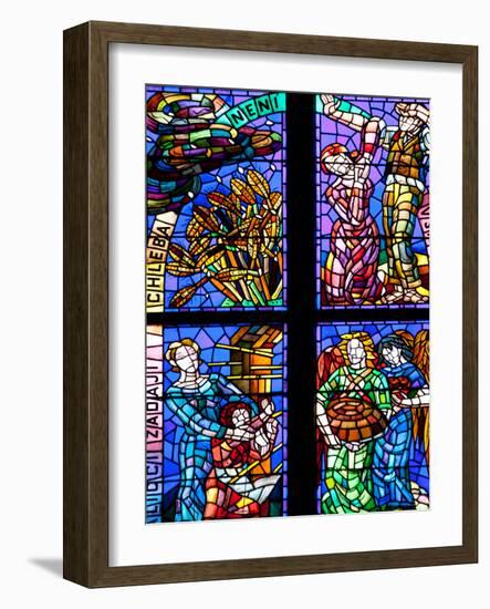 Prague, St. Vitus Cathedral, Thunov Chapel, Stained Glass Window, Psalms, Psalm 126:5-Samuel Magal-Framed Photographic Print