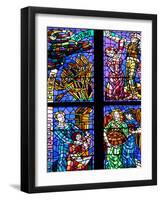 Prague, St. Vitus Cathedral, Thunov Chapel, Stained Glass Window, Psalms, Psalm 126:5-Samuel Magal-Framed Photographic Print