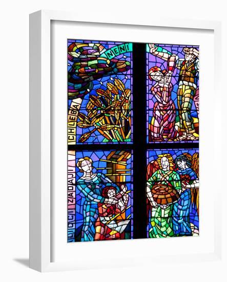 Prague, St. Vitus Cathedral, Thunov Chapel, Stained Glass Window, Psalms, Psalm 126:5-Samuel Magal-Framed Photographic Print