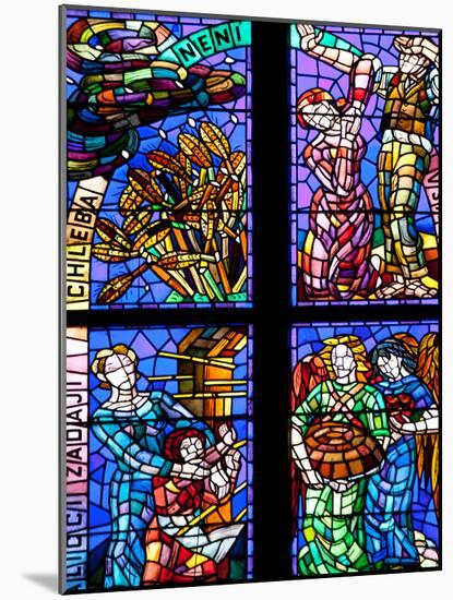 Prague, St. Vitus Cathedral, Thunov Chapel, Stained Glass Window, Psalms, Psalm 126:5-Samuel Magal-Mounted Photographic Print