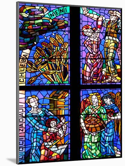 Prague, St. Vitus Cathedral, Thunov Chapel, Stained Glass Window, Psalms, Psalm 126:5-Samuel Magal-Mounted Photographic Print