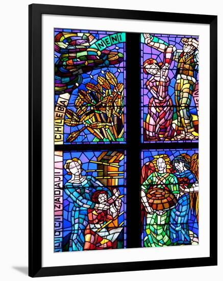 Prague, St. Vitus Cathedral, Thunov Chapel, Stained Glass Window, Psalms, Psalm 126:5-Samuel Magal-Framed Photographic Print