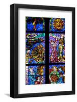 Prague, St. Vitus Cathedral, Thunov Chapel, Stained Glass Window, Psalms, Psalm 126:5-Samuel Magal-Framed Photographic Print