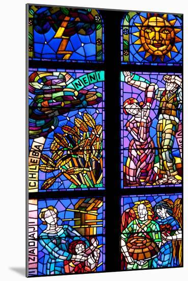 Prague, St. Vitus Cathedral, Thunov Chapel, Stained Glass Window, Psalms, Psalm 126:5-Samuel Magal-Mounted Photographic Print