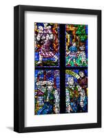 Prague, St. Vitus Cathedral, Thunov Chapel, Stained Glass Window, Psalms, Psalm 126:5-Samuel Magal-Framed Photographic Print