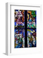 Prague, St. Vitus Cathedral, Thunov Chapel, Stained Glass Window, Psalms, Psalm 126:5-Samuel Magal-Framed Photographic Print