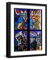 Prague, St. Vitus Cathedral, Thunov Chapel, Stained Glass Window, Psalms, Psalm 126:5-Samuel Magal-Framed Photographic Print