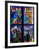 Prague, St. Vitus Cathedral, Thunov Chapel, Stained Glass Window, Psalms, Psalm 126:5-Samuel Magal-Framed Photographic Print