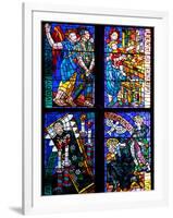 Prague, St. Vitus Cathedral, Thunov Chapel, Stained Glass Window, Psalms, Psalm 126:5-Samuel Magal-Framed Photographic Print