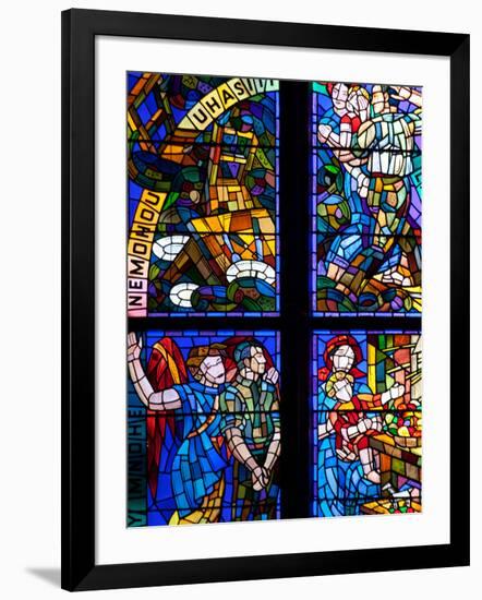 Prague, St. Vitus Cathedral, Thunov Chapel, Stained Glass Window, Psalms, Psalm 126:5-Samuel Magal-Framed Photographic Print