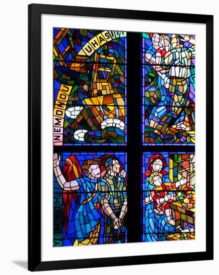 Prague, St. Vitus Cathedral, Thunov Chapel, Stained Glass Window, Psalms, Psalm 126:5-Samuel Magal-Framed Photographic Print