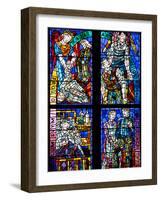 Prague, St. Vitus Cathedral, Thunov Chapel, Stained Glass Window, Psalms, Psalm 126:5-Samuel Magal-Framed Photographic Print