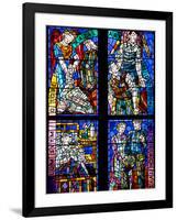 Prague, St. Vitus Cathedral, Thunov Chapel, Stained Glass Window, Psalms, Psalm 126:5-Samuel Magal-Framed Photographic Print