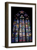 Prague, St. Vitus Cathedral, Thunov Chapel, Stained Glass Window, Psalms, Psalm 126:5-Samuel Magal-Framed Photographic Print