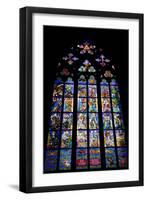 Prague, St. Vitus Cathedral, Thunov Chapel, Stained Glass Window, Psalms, Psalm 126:5-Samuel Magal-Framed Photographic Print