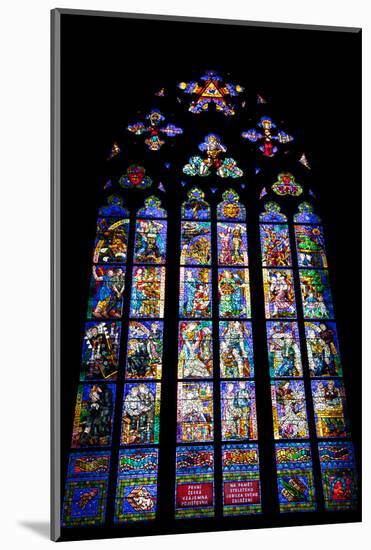 Prague, St. Vitus Cathedral, Thunov Chapel, Stained Glass Window, Psalms, Psalm 126:5-Samuel Magal-Mounted Photographic Print