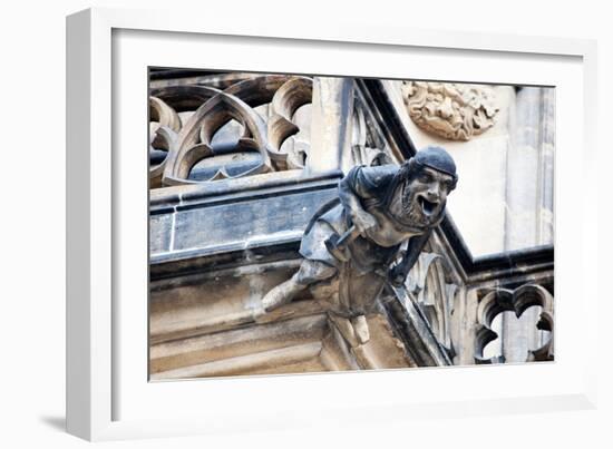 Prague, St. Vitus Cathedral, Western Facade, Smith Gargoyle Waterspout-Samuel Magal-Framed Photographic Print