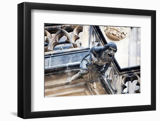 Prague, St. Vitus Cathedral, Western Facade, Smith Gargoyle Waterspout-Samuel Magal-Framed Photographic Print