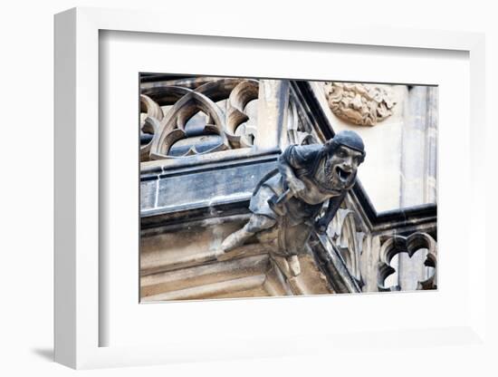 Prague, St. Vitus Cathedral, Western Facade, Smith Gargoyle Waterspout-Samuel Magal-Framed Photographic Print