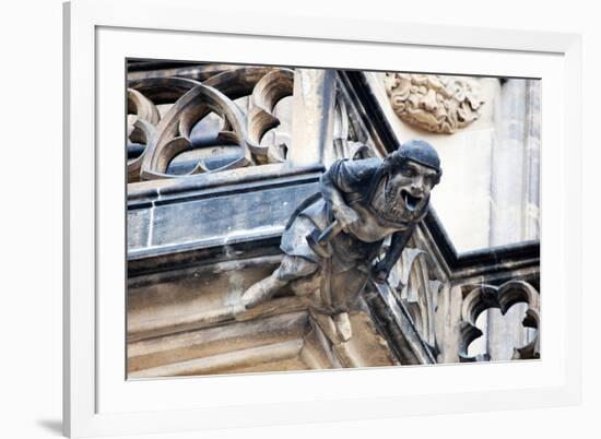 Prague, St. Vitus Cathedral, Western Facade, Smith Gargoyle Waterspout-Samuel Magal-Framed Photographic Print