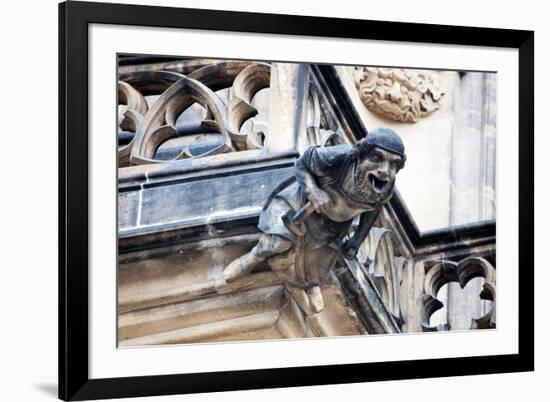 Prague, St. Vitus Cathedral, Western Facade, Smith Gargoyle Waterspout-Samuel Magal-Framed Photographic Print