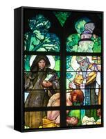 Prague, St. Vitus Cathedral, Window in the New Archbishop Chapel, Mucha Stained Glass Window-Samuel Magal-Framed Stretched Canvas