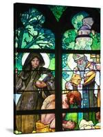 Prague, St. Vitus Cathedral, Window in the New Archbishop Chapel, Mucha Stained Glass Window-Samuel Magal-Stretched Canvas