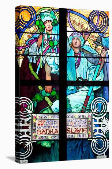 Prague, St. Vitus Cathedral, Window in the New Archbishop Chapel, Mucha Stained Glass Window-Samuel Magal-Stretched Canvas