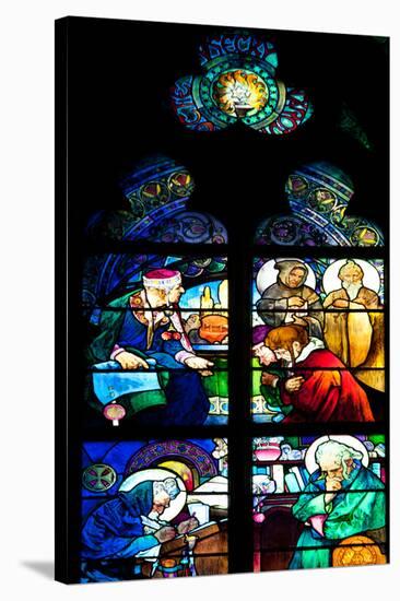 Prague, St. Vitus Cathedral, Window in the New Archbishop Chapel, Mucha Stained Glass Window-Samuel Magal-Stretched Canvas
