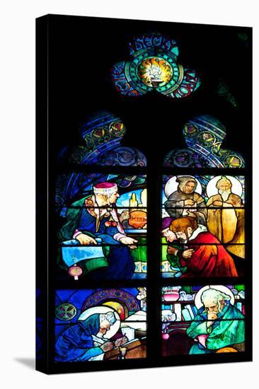 Prague, St. Vitus Cathedral, Window in the New Archbishop Chapel, Mucha Stained Glass Window-Samuel Magal-Stretched Canvas