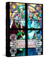 Prague, St. Vitus Cathedral, Window in the New Archbishop Chapel, Mucha Stained Glass Window-Samuel Magal-Stretched Canvas