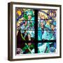 Prague, St. Vitus Cathedral, Window in the New Archbishop Chapel, Mucha Stained Glass Window-Samuel Magal-Framed Photographic Print