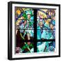 Prague, St. Vitus Cathedral, Window in the New Archbishop Chapel, Mucha Stained Glass Window-Samuel Magal-Framed Photographic Print