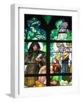 Prague, St. Vitus Cathedral, Window in the New Archbishop Chapel, Mucha Stained Glass Window-Samuel Magal-Framed Photographic Print