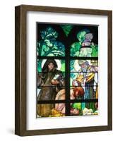 Prague, St. Vitus Cathedral, Window in the New Archbishop Chapel, Mucha Stained Glass Window-Samuel Magal-Framed Photographic Print