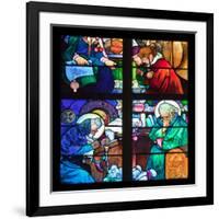 Prague, St. Vitus Cathedral, Window in the New Archbishop Chapel, Mucha Stained Glass Window-Samuel Magal-Framed Photographic Print