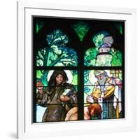 Prague, St. Vitus Cathedral, Window in the New Archbishop Chapel, Mucha Stained Glass Window-Samuel Magal-Framed Photographic Print