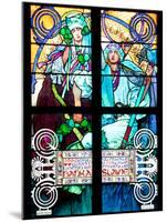 Prague, St. Vitus Cathedral, Window in the New Archbishop Chapel, Mucha Stained Glass Window-Samuel Magal-Mounted Photographic Print