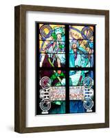 Prague, St. Vitus Cathedral, Window in the New Archbishop Chapel, Mucha Stained Glass Window-Samuel Magal-Framed Photographic Print