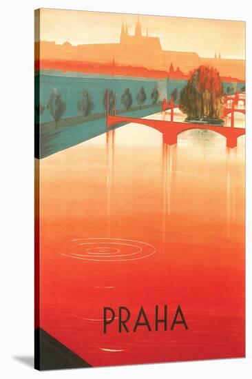 Prague Travel Poster-null-Stretched Canvas