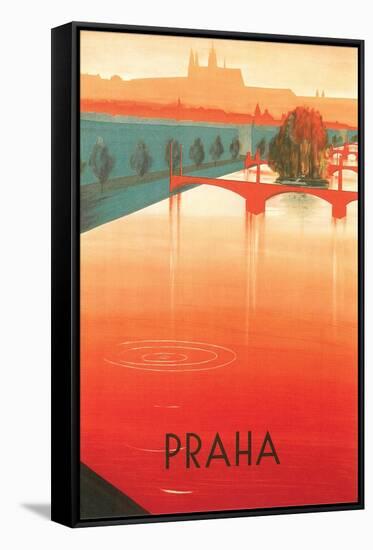 Prague Travel Poster-null-Framed Stretched Canvas