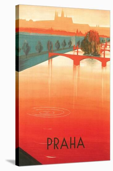 Prague Travel Poster-null-Stretched Canvas