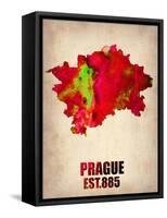 Prague Watercolor Poster-NaxArt-Framed Stretched Canvas