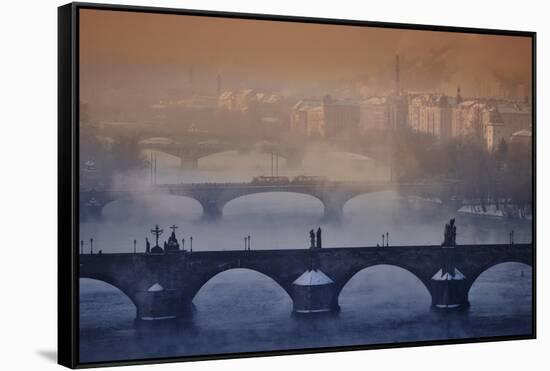 Prague - Winter Mood-Martin Froyda-Framed Stretched Canvas