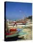 Prahu, Colourful Local Boats, on Sanur Beach, Bali, Indonesia-Robert Harding-Stretched Canvas