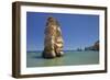 Praia da Dona Ana beach, group of kayaks on a trip to Ponta da Piedade Cape, Lagos, Algarve, Portug-Markus Lange-Framed Photographic Print