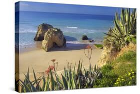 Praia da Rocha on the Coast between Portimao and Alvor, Algarve, Faro, Portugal-null-Stretched Canvas